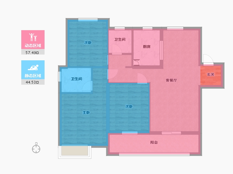 安徽省-蚌埠市-中梁淮风十里-91.20-户型库-动静分区