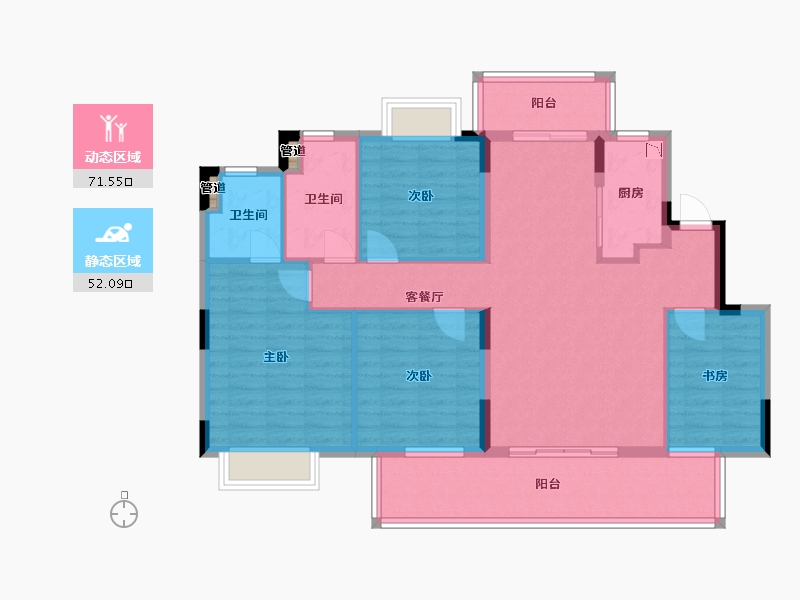 广西壮族自治区-南宁市-联发臻境-111.67-户型库-动静分区