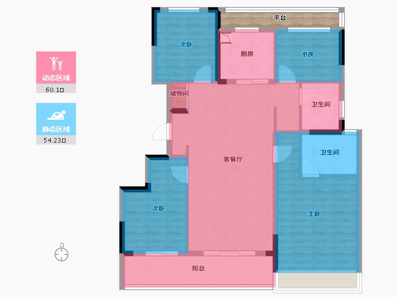 浙江省-温州市-温州龙湖天钜-106.48-户型库-动静分区