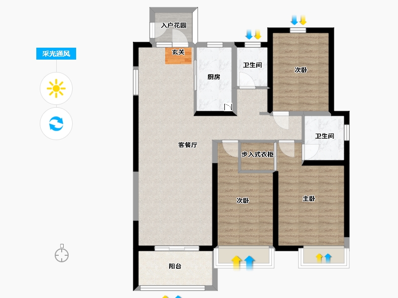 安徽省-蚌埠市-鹏欣天珑天�h-99.36-户型库-采光通风