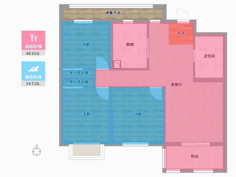 山东省-烟台市-花半里-78.76-户型库-动静分区