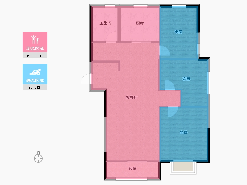 山东省-烟台市-鲁花太阳城-90.01-户型库-动静分区