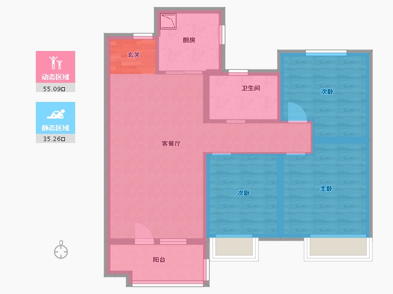 山东省-烟台市-旭辉银盛泰・辉盛岚海-80.01-户型库-动静分区