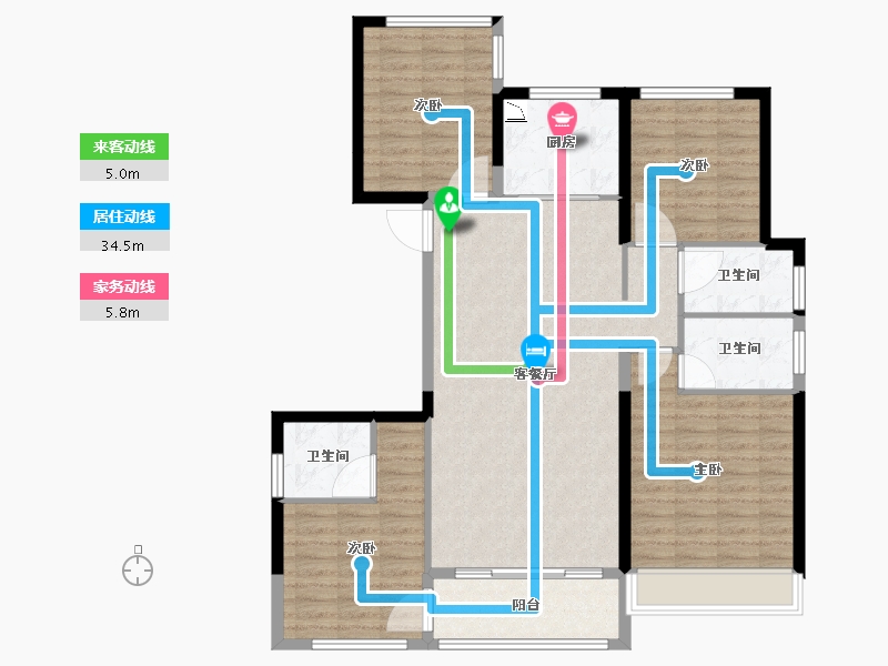 浙江省-温州市-国鸿柏悦府-114.41-户型库-动静线