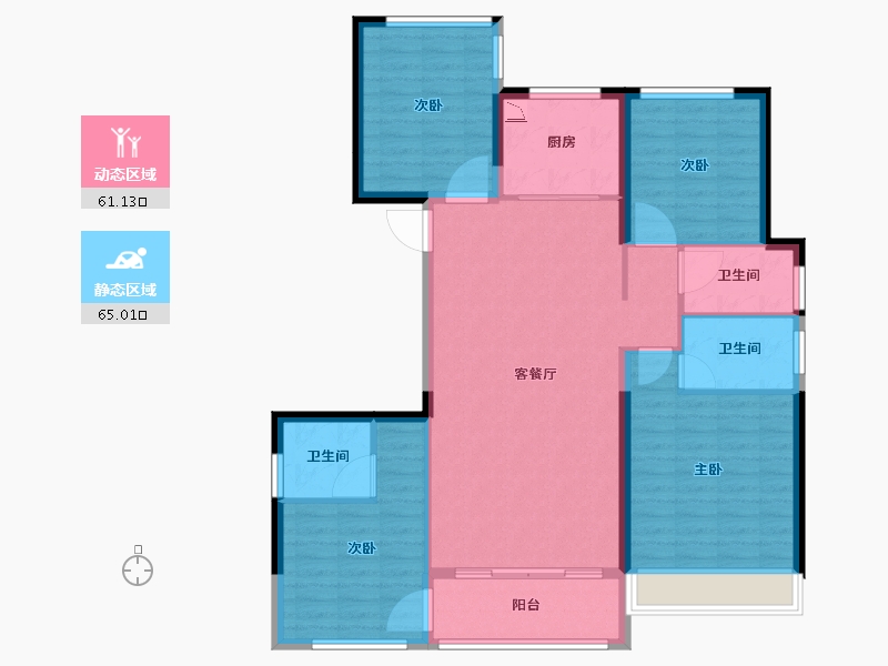 浙江省-温州市-国鸿柏悦府-114.41-户型库-动静分区