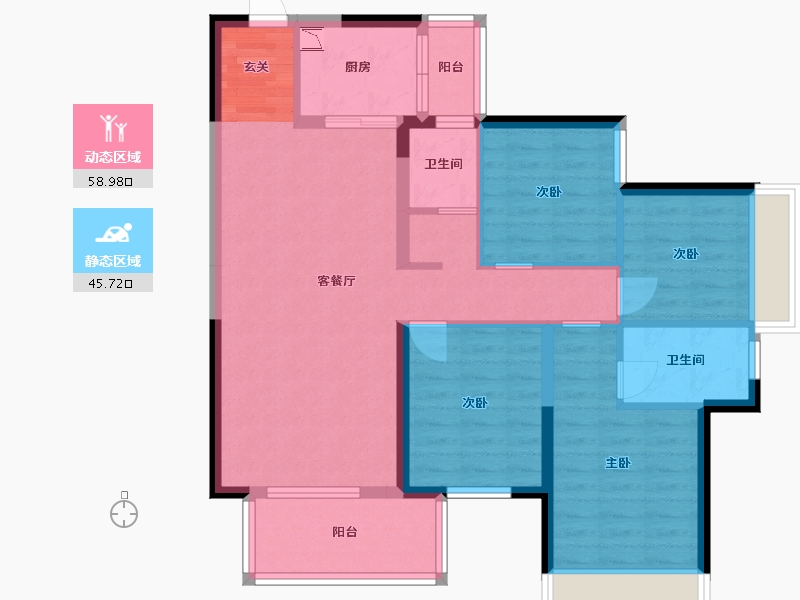 广西壮族自治区-南宁市-天健城天境-93.16-户型库-动静分区