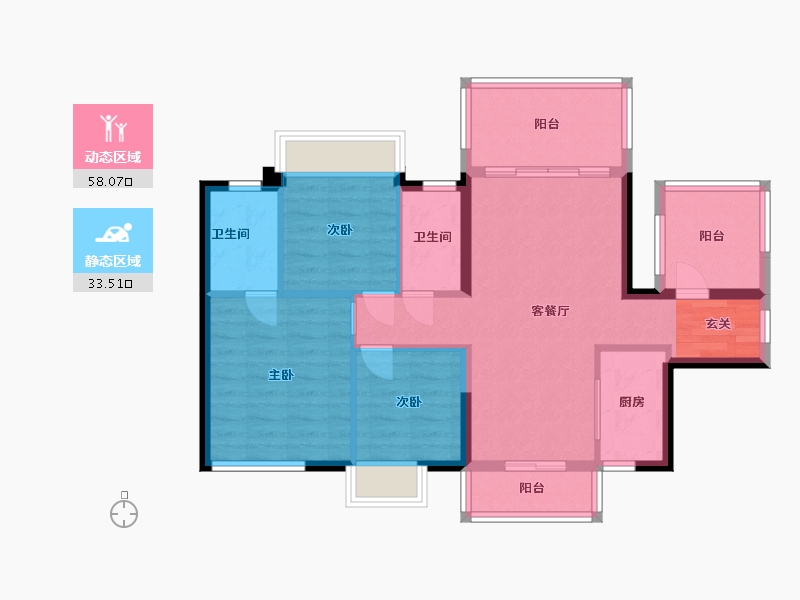 广西壮族自治区-南宁市-彰泰凤岭江湾-81.60-户型库-动静分区