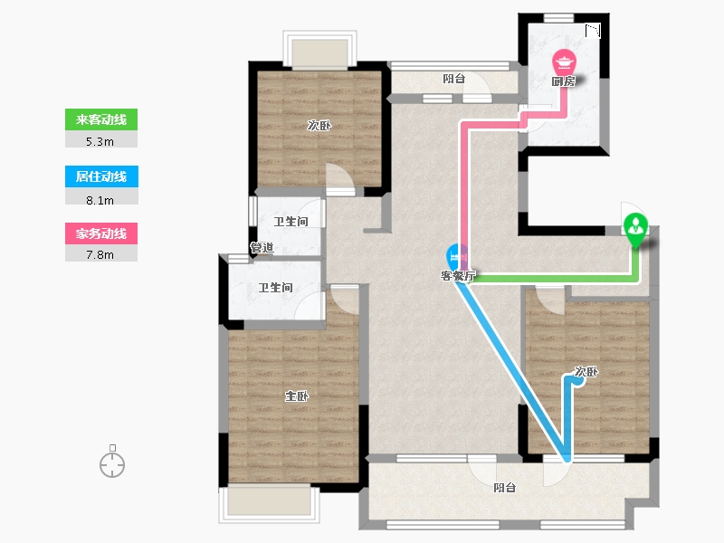 山东省-菏泽市-华地翡翠公园-114.08-户型库-动静线