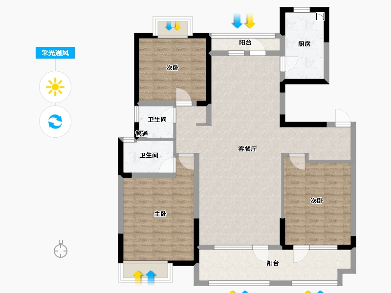 山东省-菏泽市-华地翡翠公园-114.08-户型库-采光通风