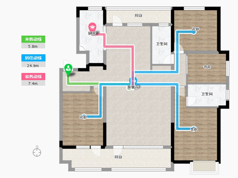 山东省-菏泽市-华地翡翠公园-139.07-户型库-动静线