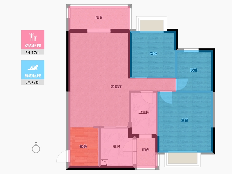 广西壮族自治区-南宁市-南宁恒大悦龙台-75.99-户型库-动静分区