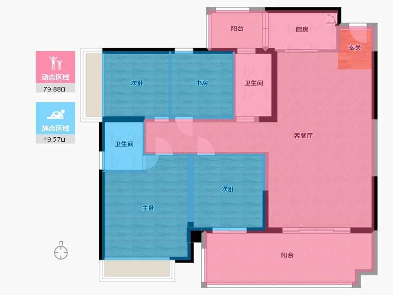 广西壮族自治区-南宁市-华夏院子.璞院-116.60-户型库-动静分区