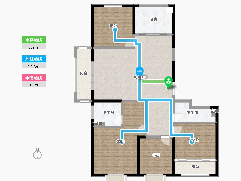 山东省-菏泽市-菏泽当代城MOMΛ-144.00-户型库-动静线