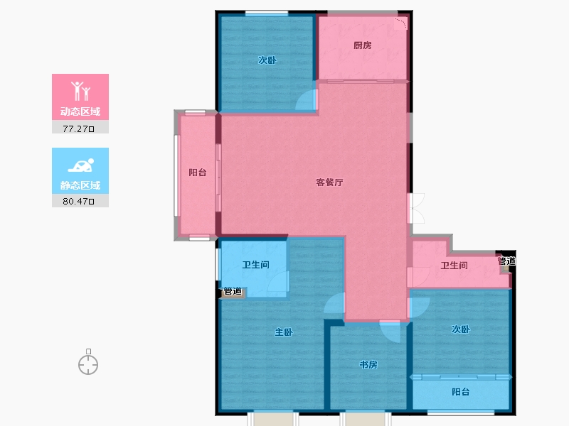 山东省-菏泽市-菏泽当代城MOMΛ-144.00-户型库-动静分区