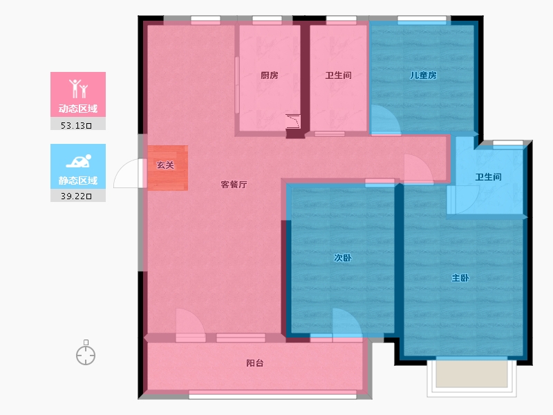 山东省-青岛市-世茂锦域-81.67-户型库-动静分区