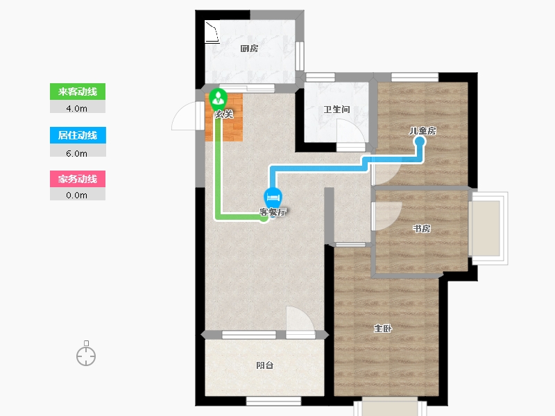 山东省-青岛市-世茂锦域-58.62-户型库-动静线