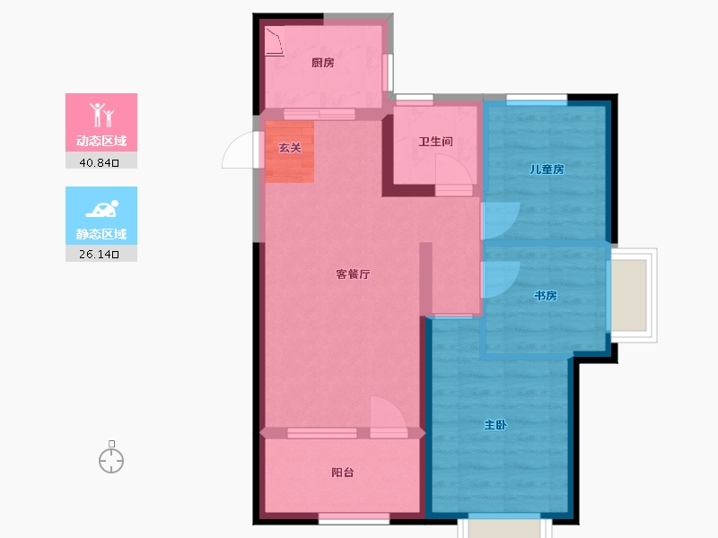 山东省-青岛市-世茂锦域-58.62-户型库-动静分区