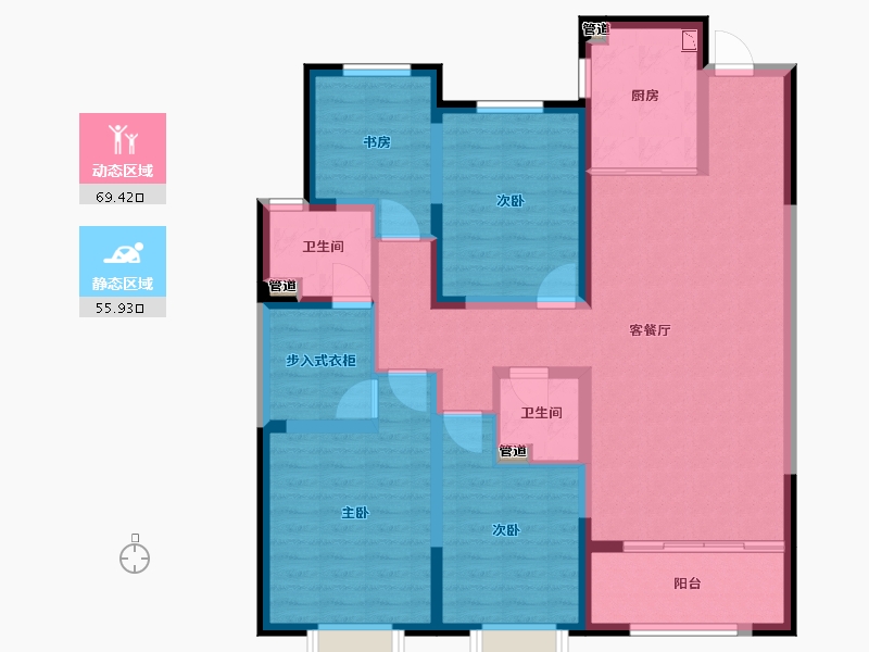 山东省-菏泽市-菏泽当代城MOMΛ-112.00-户型库-动静分区