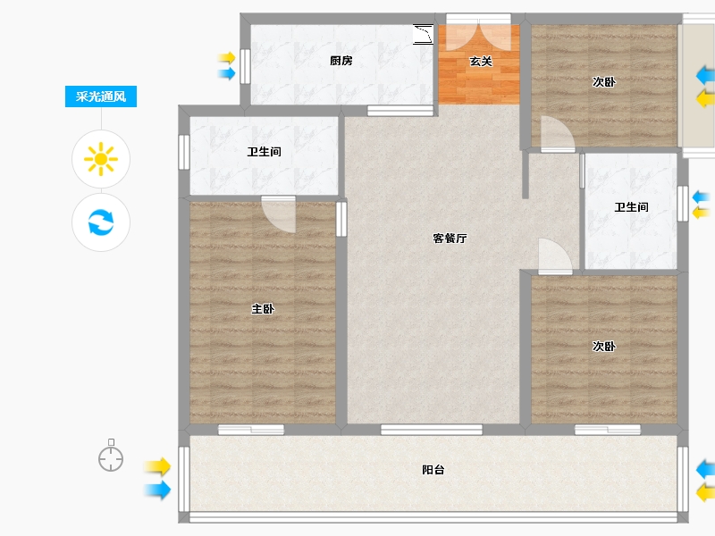 广西壮族自治区-南宁市-阳光城江山�Z原-115.35-户型库-采光通风