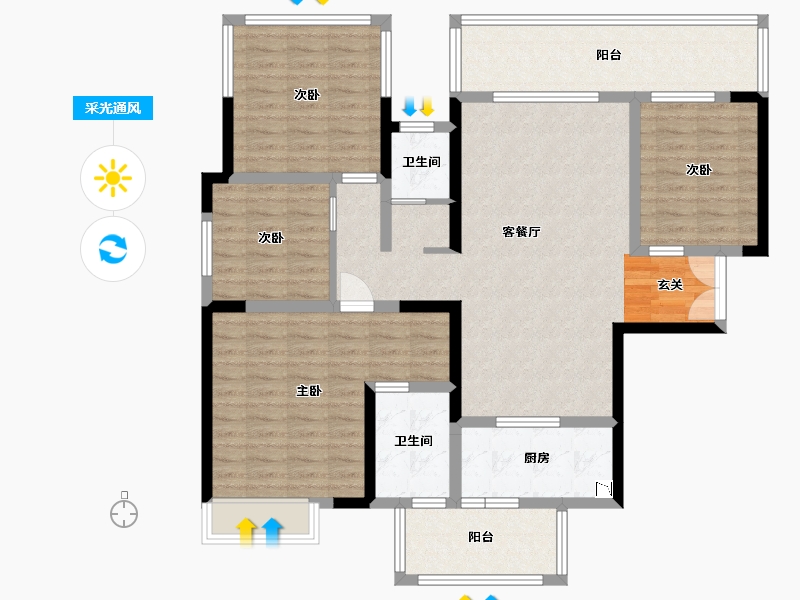 广西壮族自治区-南宁市-路桥壮美山湖-117.24-户型库-采光通风