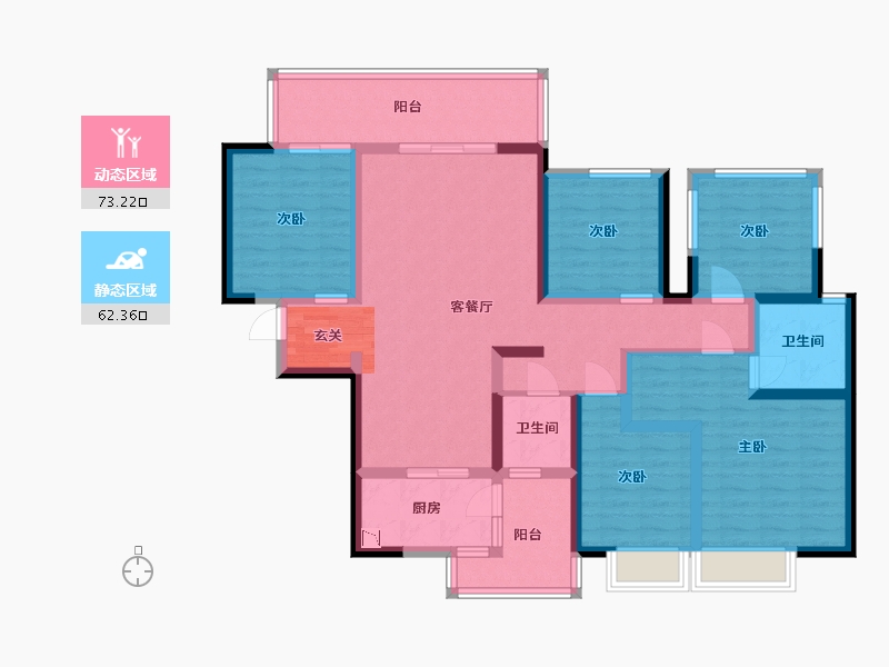 广西壮族自治区-南宁市-路桥壮美山湖-119.03-户型库-动静分区