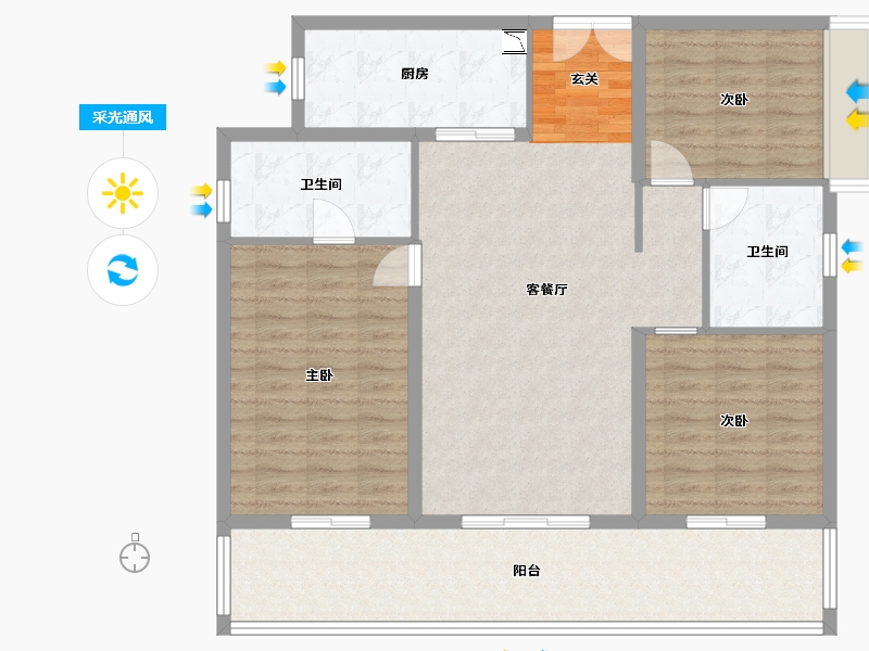 广西壮族自治区-南宁市-阳光城江山�Z原-115.35-户型库-采光通风