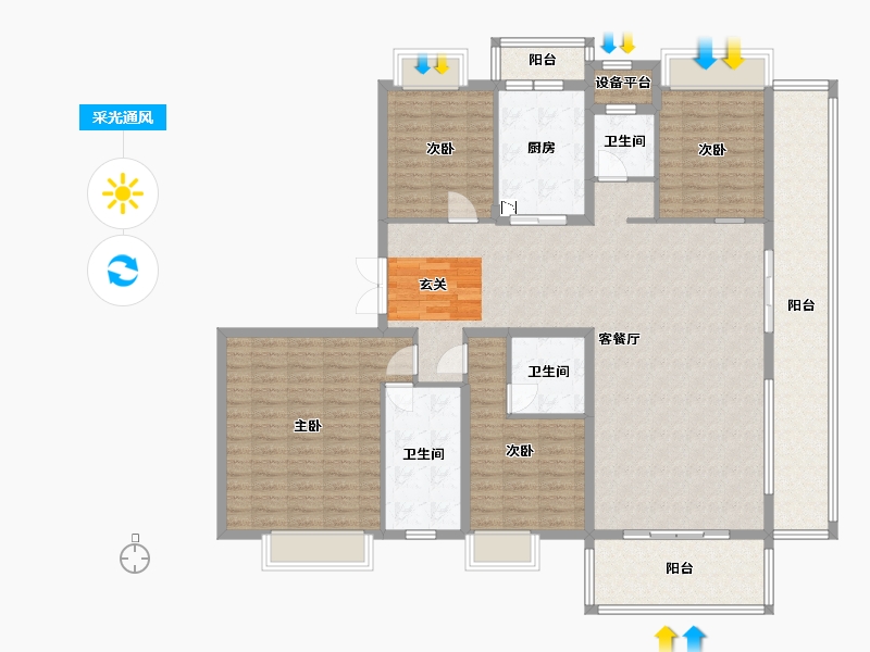 广西壮族自治区-南宁市-阳光城江山�Z原-162.74-户型库-采光通风