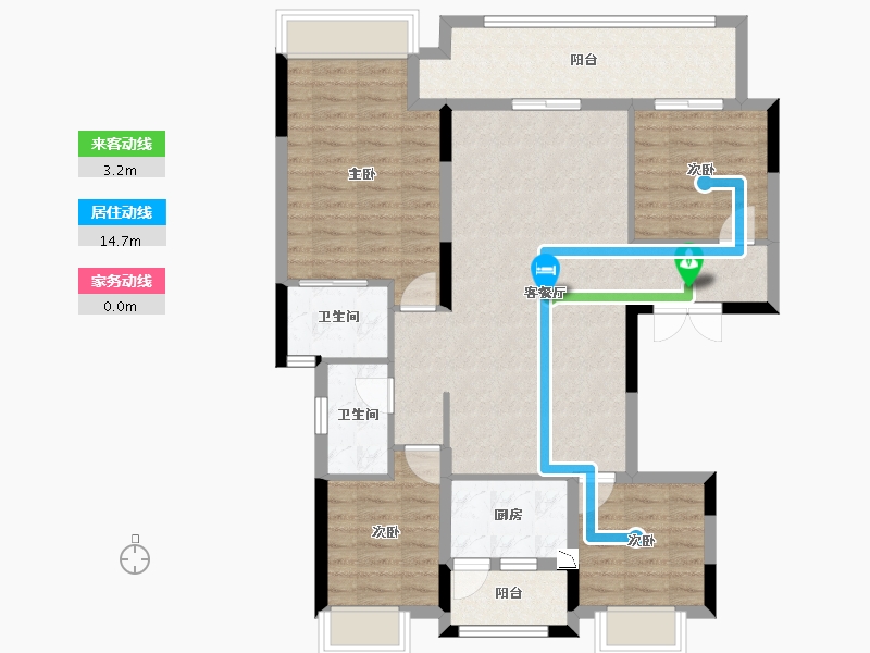 四川省-泸州市-金科博翠湾-103.60-户型库-动静线