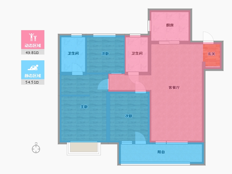 山东省-青岛市-海尔产城创衡山学府-92.80-户型库-动静分区