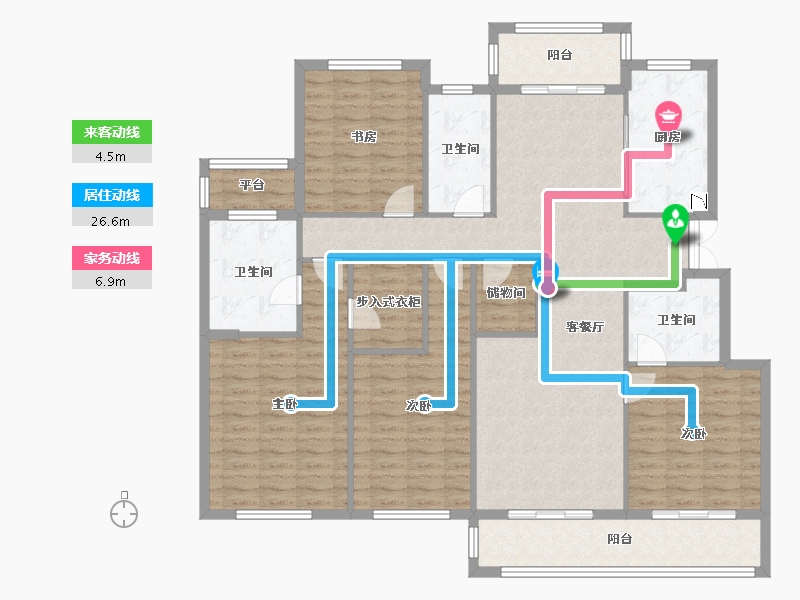 浙江省-嘉兴市-海纳郡-150.87-户型库-动静线