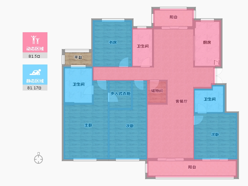 浙江省-嘉兴市-海纳郡-150.87-户型库-动静分区