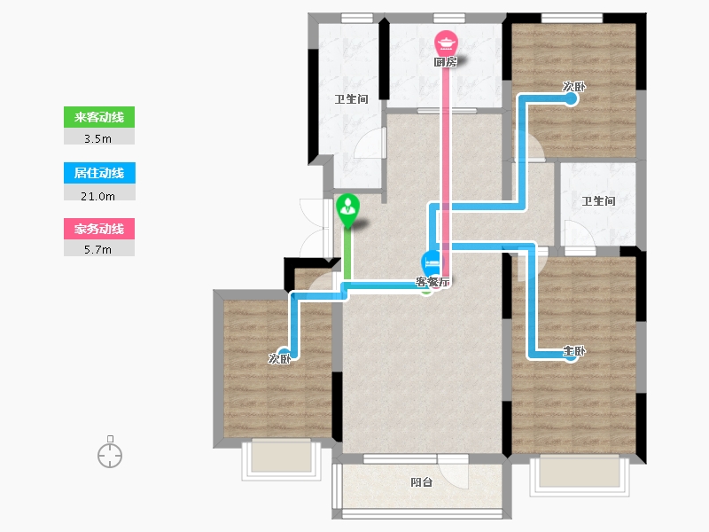 吉林省-长春市-保利和府-95.60-户型库-动静线