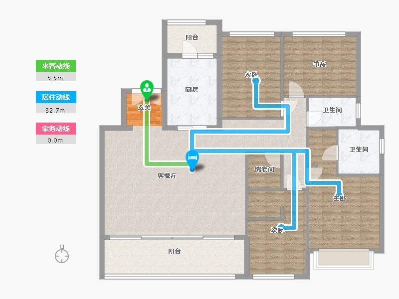 重庆-重庆市-荣安柳岸潮鸣-143.75-户型库-动静线