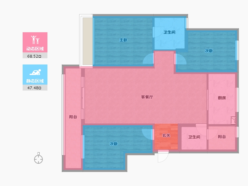 辽宁省-沈阳市-保利中粮·堂悦-103.58-户型库-动静分区