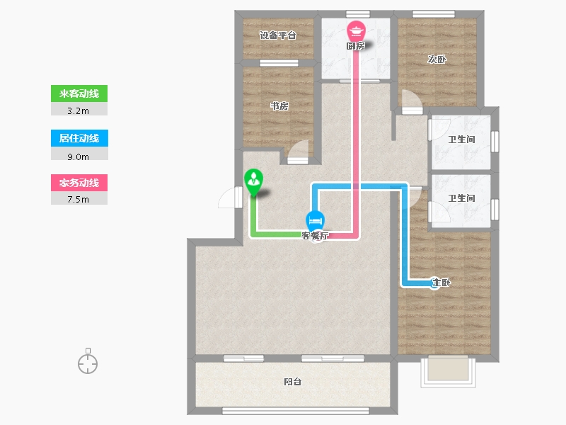 安徽省-合肥市-琥珀蜀熙府-103.00-户型库-动静线