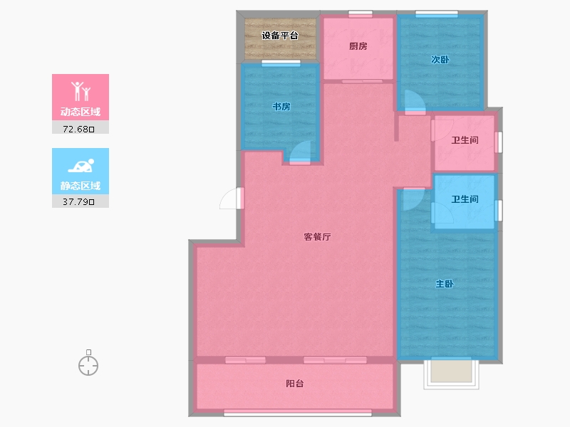 安徽省-合肥市-琥珀蜀熙府-103.00-户型库-动静分区