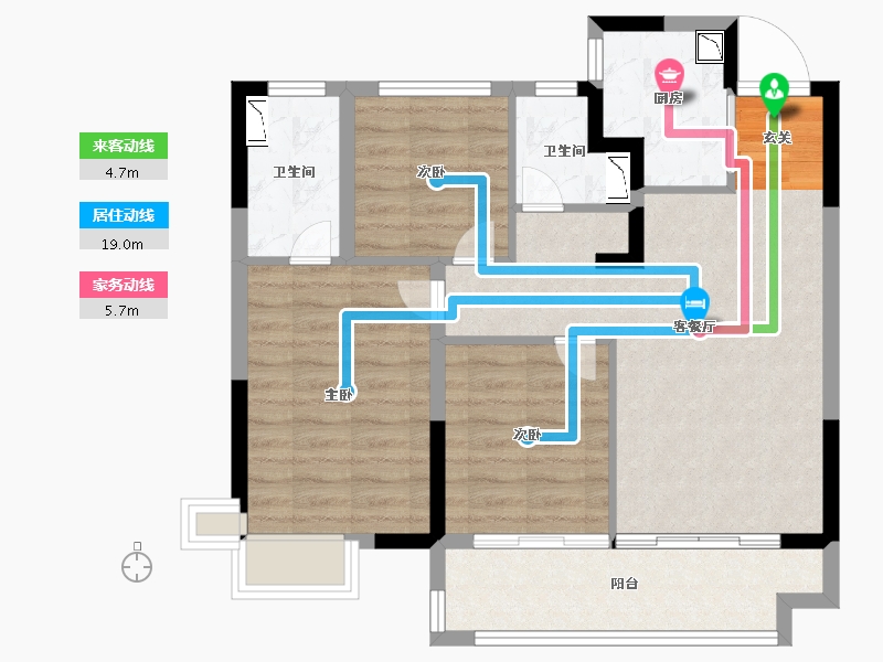 江苏省-南京市-荣盛・茉湖书苑-76.00-户型库-动静线