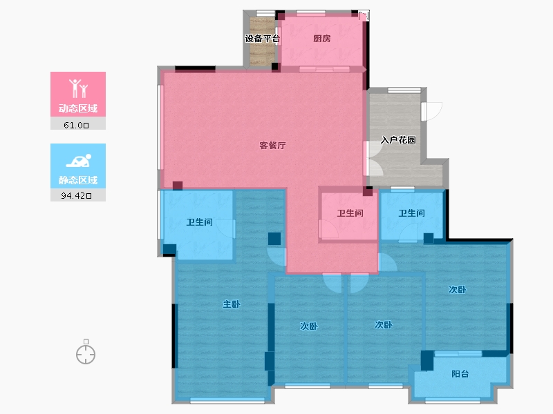 福建省-福州市-三盛国际公园・香缇时光-151.99-户型库-动静分区