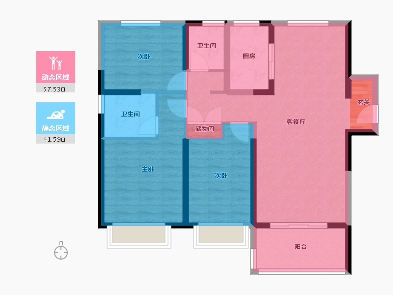 福建省-漳州市-中海上湾-88.01-户型库-动静分区