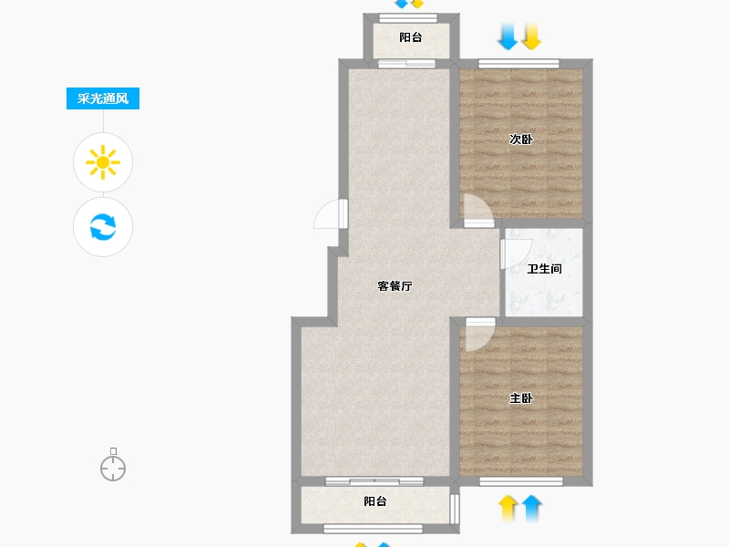 吉林省-延边朝鲜族自治州-万城公馆-75.18-户型库-采光通风