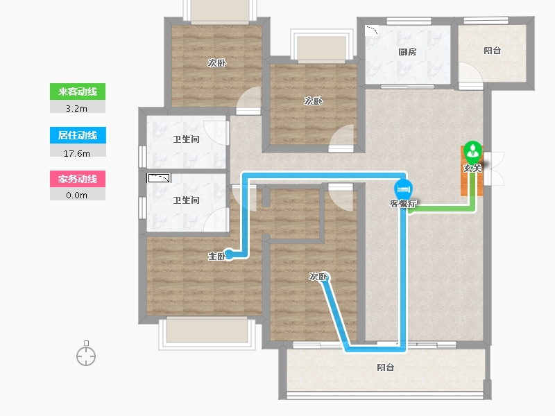 重庆-重庆市-龙湖・�L滩原麓-102.77-户型库-动静线