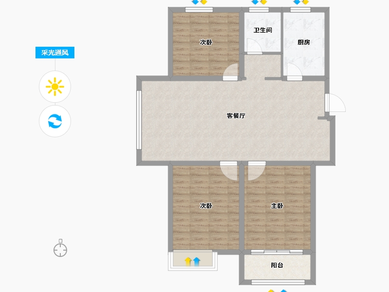 江苏省-镇江市-义台阶-99.99-户型库-采光通风