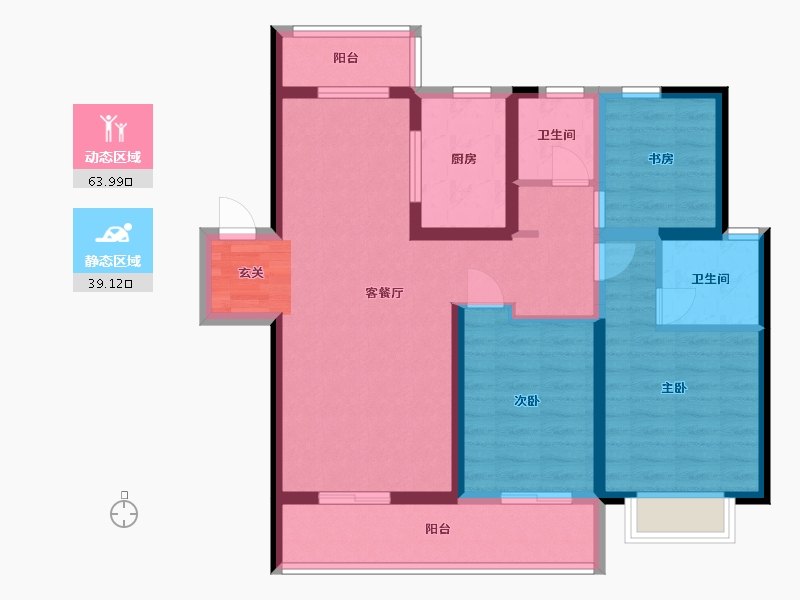 北京-北京市-昆明融创文旅城-91.17-户型库-动静分区