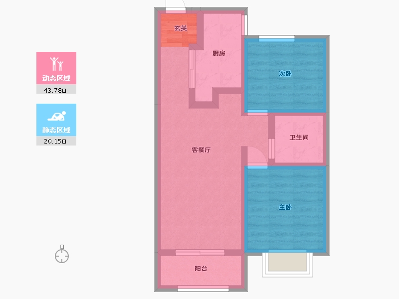 北京-北京市-融创・奥城-55.56-户型库-动静分区