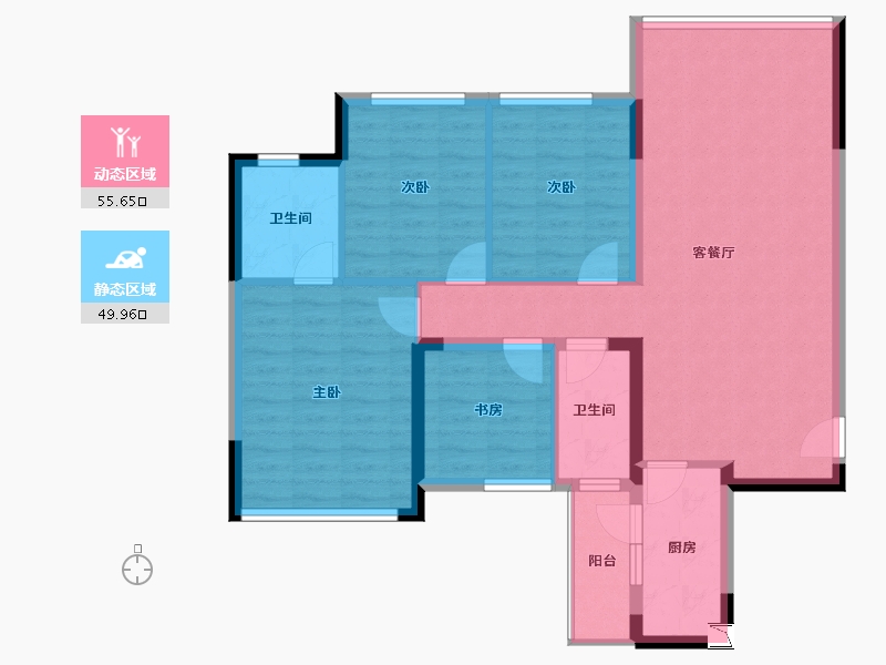 四川省-成都市-崇州-94.74-户型库-动静分区