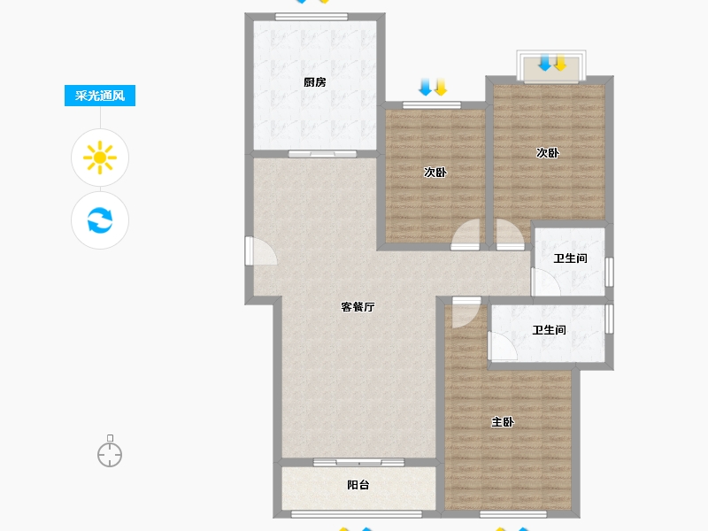 江西省-上饶市-稼轩花园-140.00-户型库-采光通风