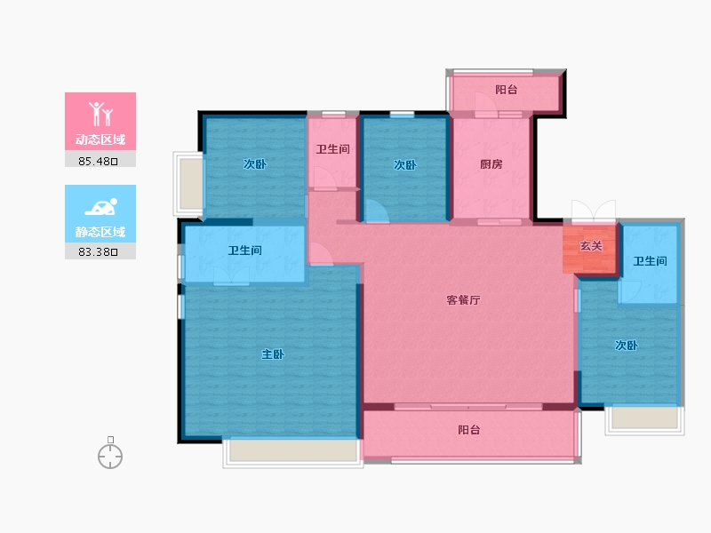 北京-北京市-昆明融创文旅城-153.59-户型库-动静分区