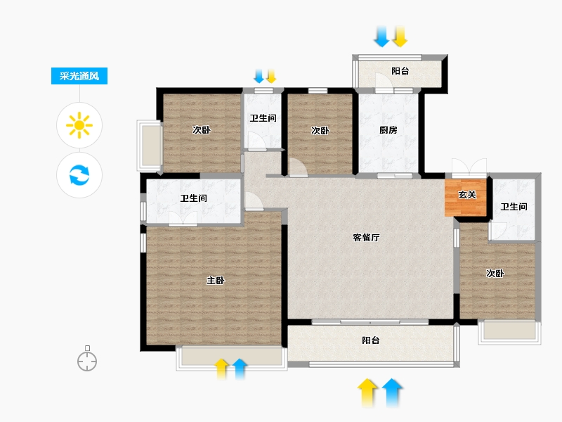 北京-北京市-昆明融创文旅城-153.59-户型库-采光通风