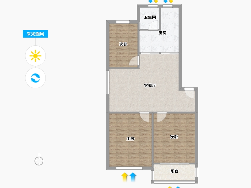 安徽省-合肥市-安居苑-82.15-户型库-采光通风