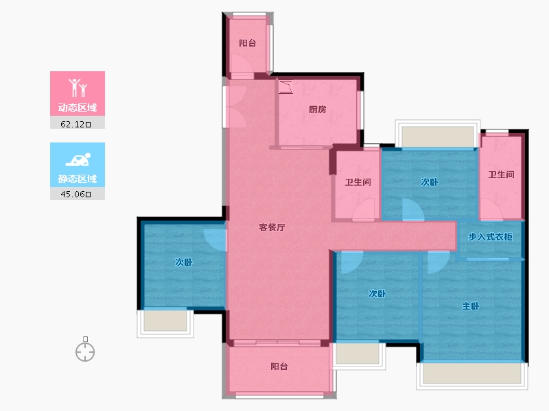 广东省-广州市-时代天韵-96.43-户型库-动静分区